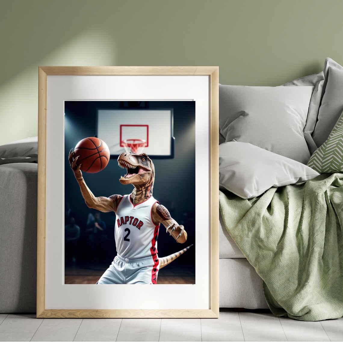 Basketball Playoff Raptor, Sports Season Art Print - Image 4