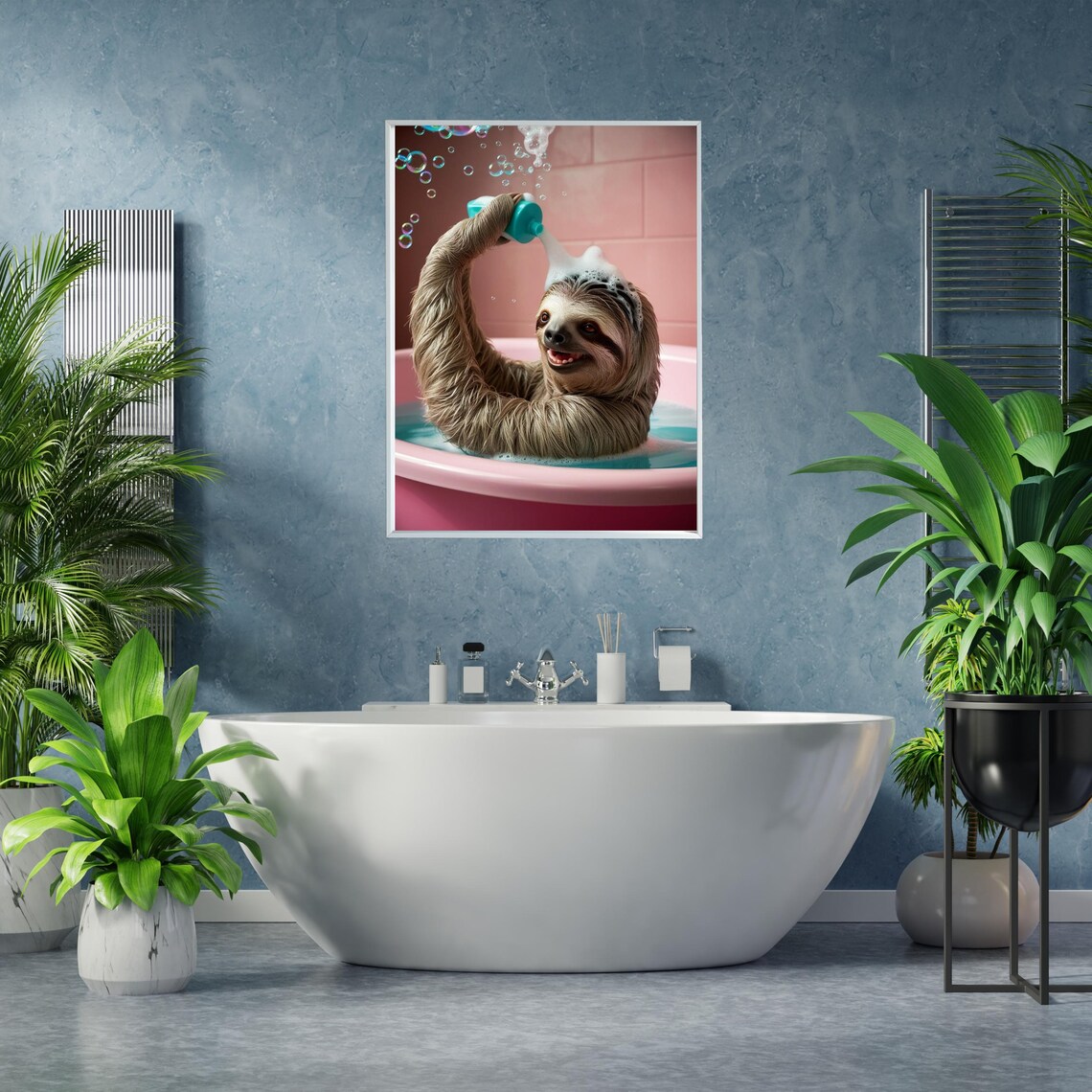 Cute Sloth Bathroom Decor, Funny Animal Art Print - Image 5