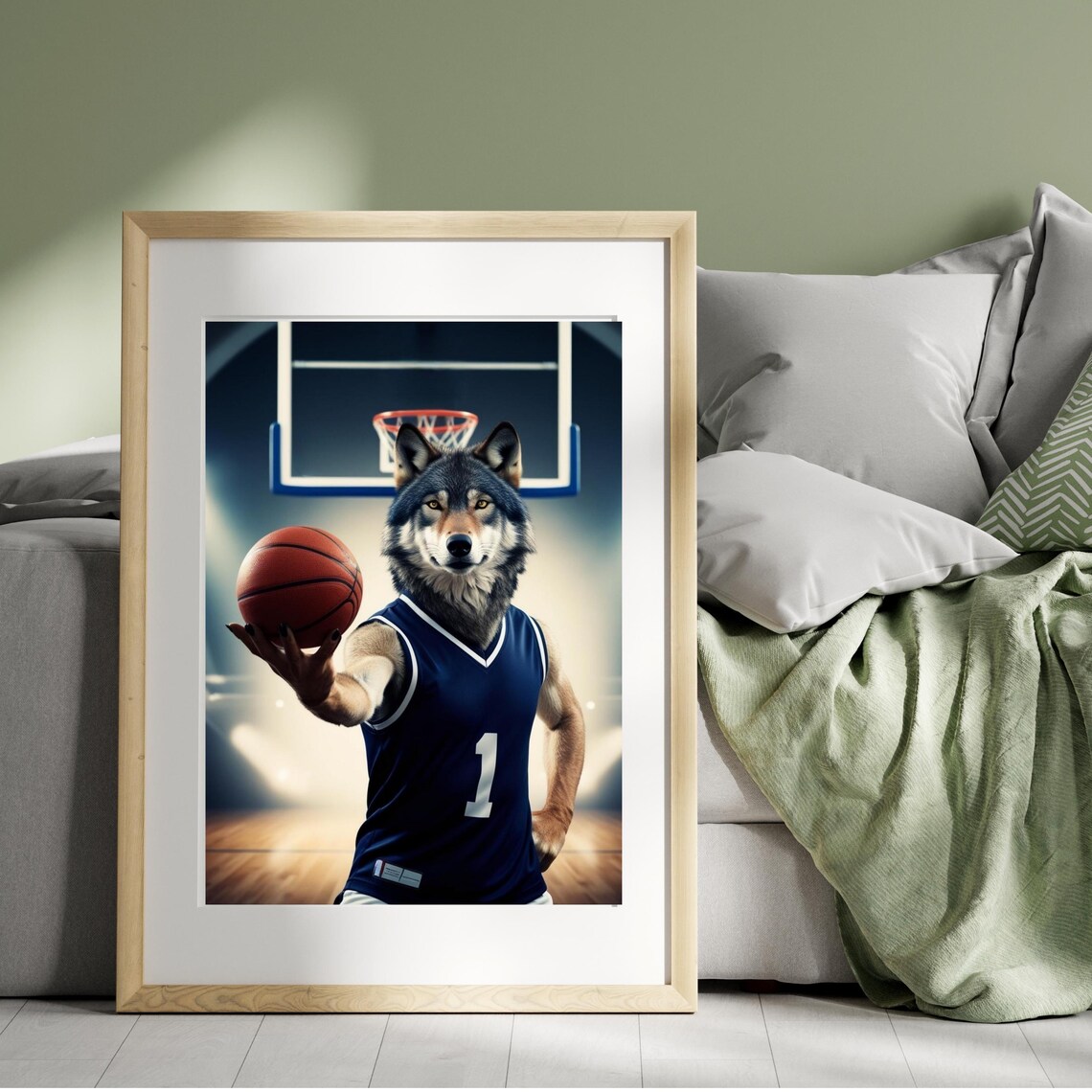 Basketball Playoff Wolf - Sports Season Art Print - Image 4
