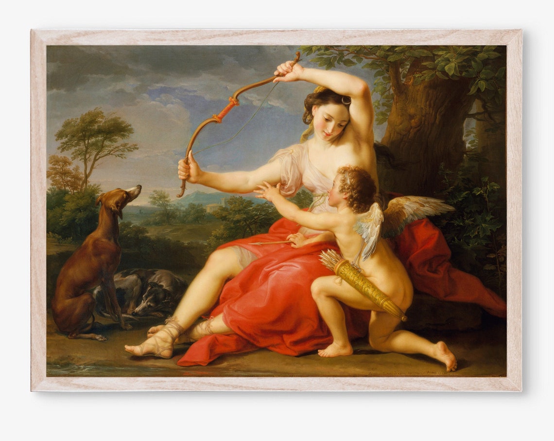 Pompeo Batoni Diana And Cupid Bow Goddess Roman Mythology Art Print