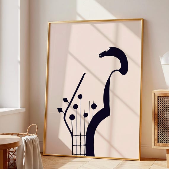 Guitar Wall Art Print Gift For Music Lover Man Cave Decor Studio Unframed