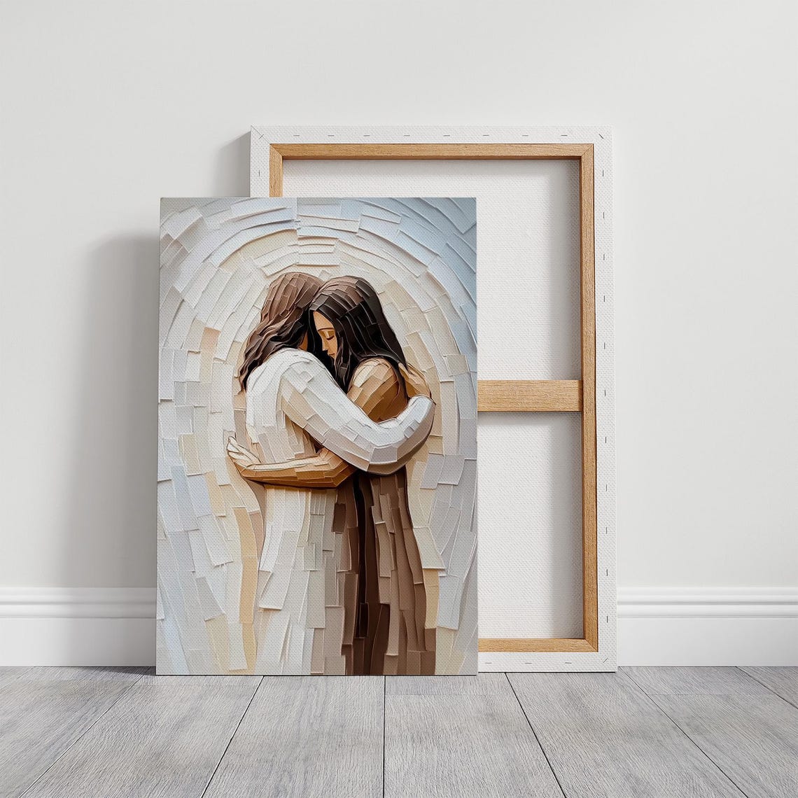 He Loves You Christian Art Abstract Jesus Hugging Woman Art Jesus And Girl Print Jesus Painting Jesus Heals Woman Wall Decor - Image 5