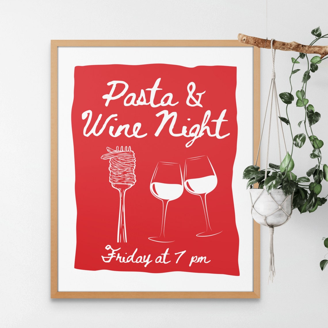 Pasta And Wine Night Friday At Seven Red Kitchen Party Poster - Image 2