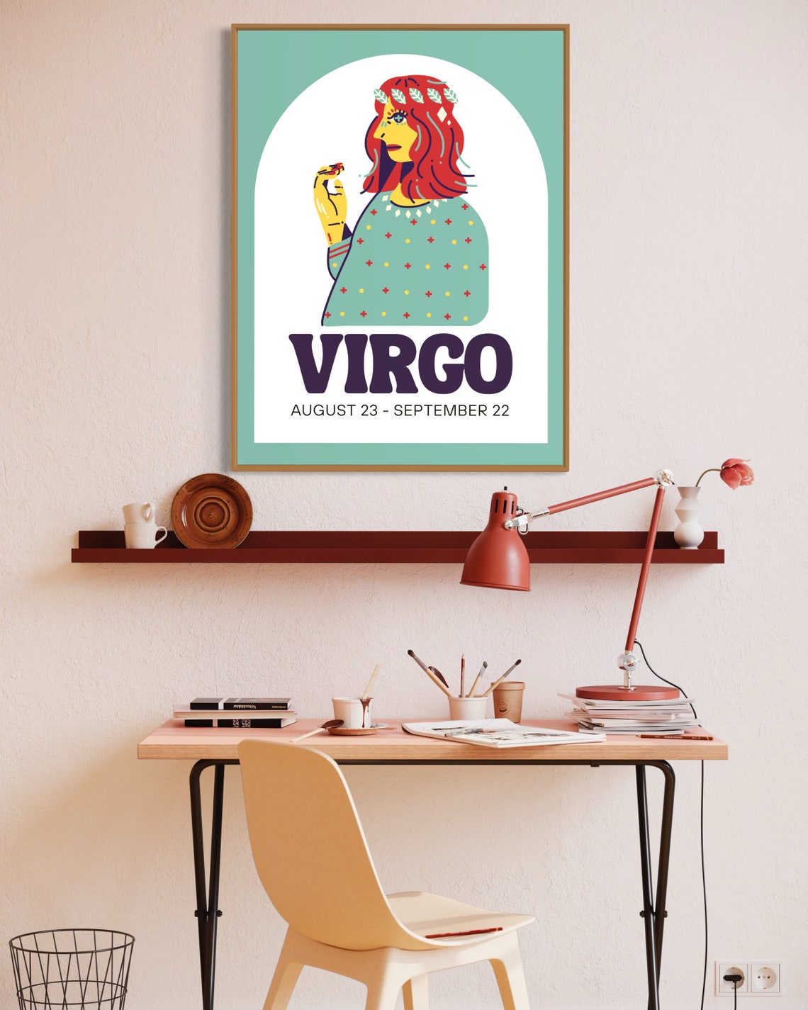 Virgo Retro Astrology Poster - Image 2