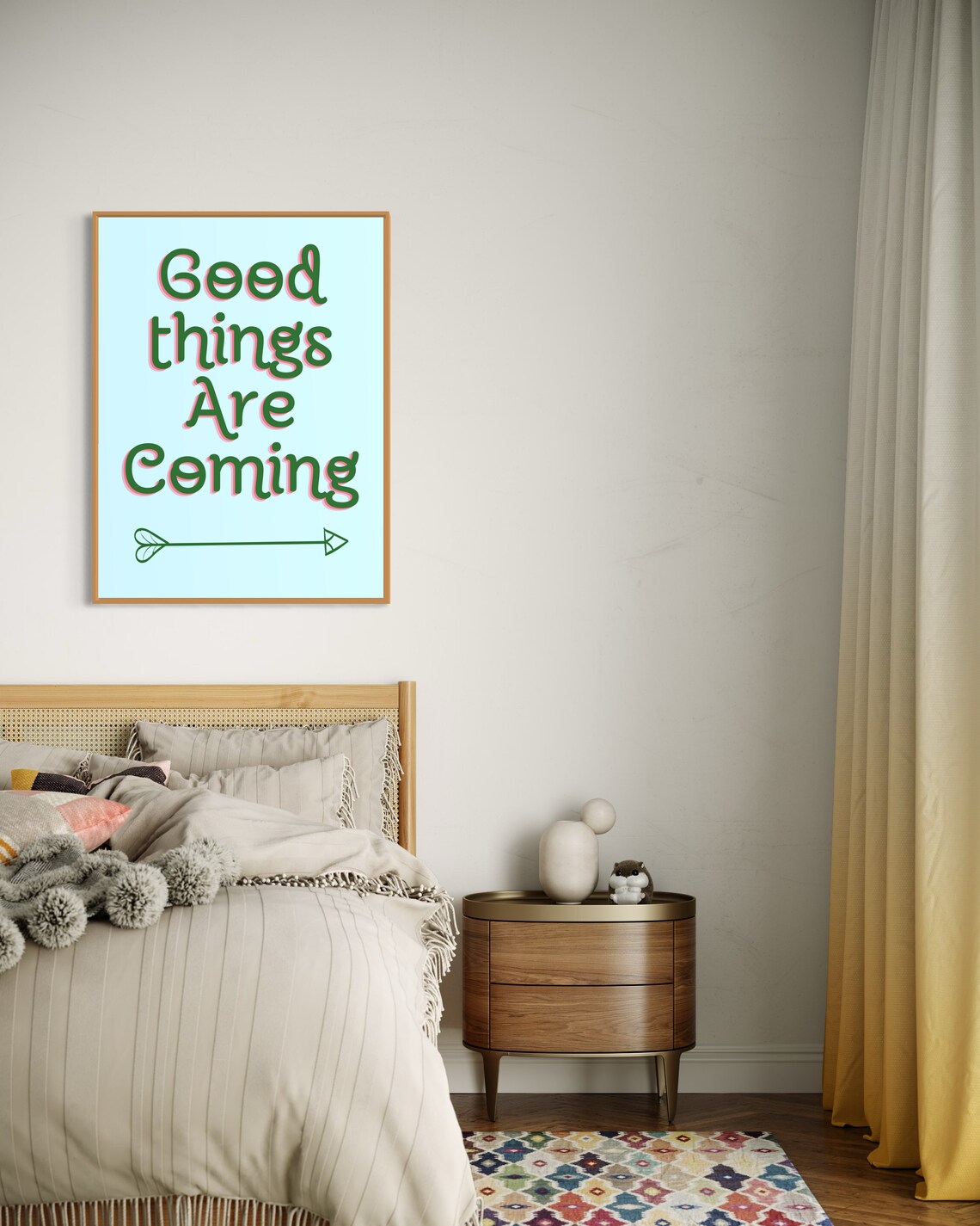 Good Things Are Coming Green Positive Motivational Quote Art Poster - Image 3