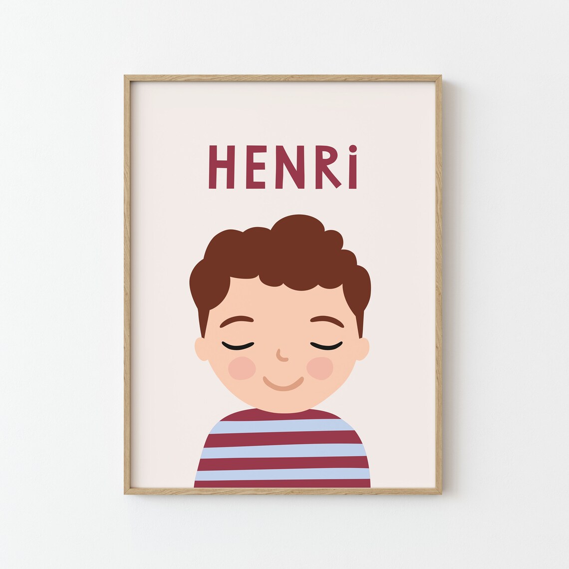 Personalized Boy Portrait Kids Room Illustration Poster - Image 3