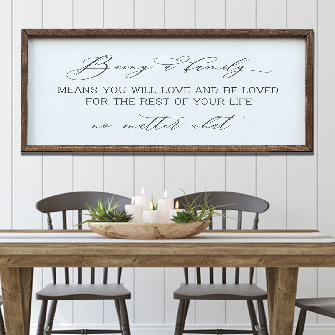 Family Sign Being a Family Means Living Room Art Print