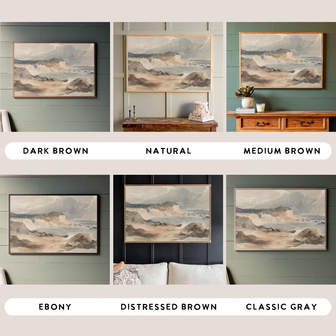 Vintage Beach Abstract, Ocean Scene Art Print - Image 2