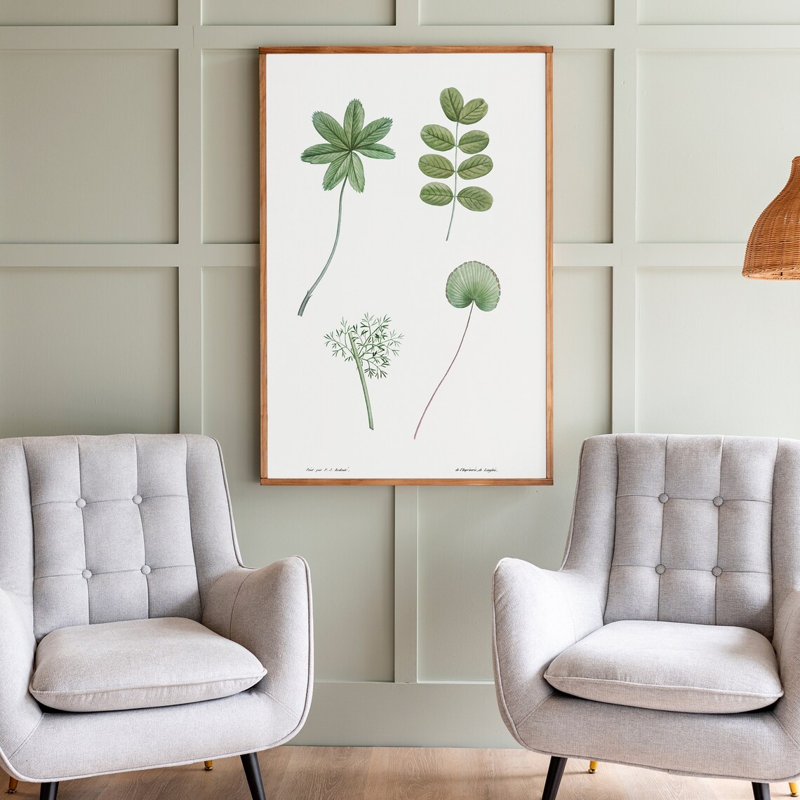 Green Stems Botanical Illustration Wall Art Print - Image 2