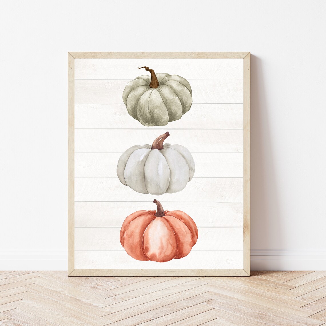 Pumpkin Decor Minimalist Fall Farmhouse Art Print
