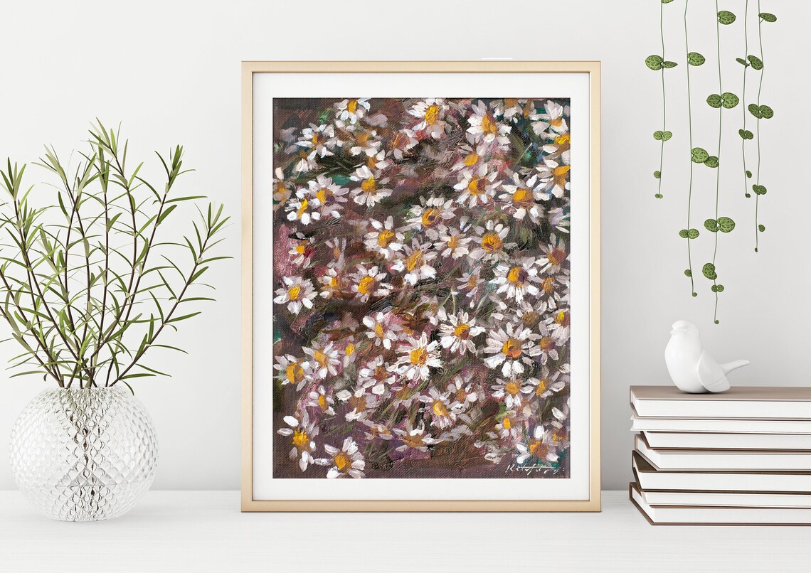 Daisy Art Print, Botanical Floral by Katie Jobling