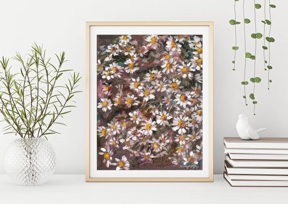 Daisy Art Print, Botanical Floral by Katie Jobling