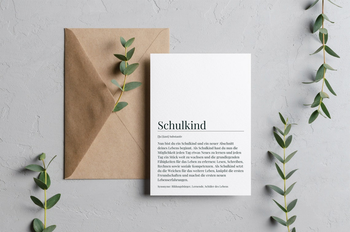 Schulkind Definition German Dictionary Back to School First Day Poster - Image 4