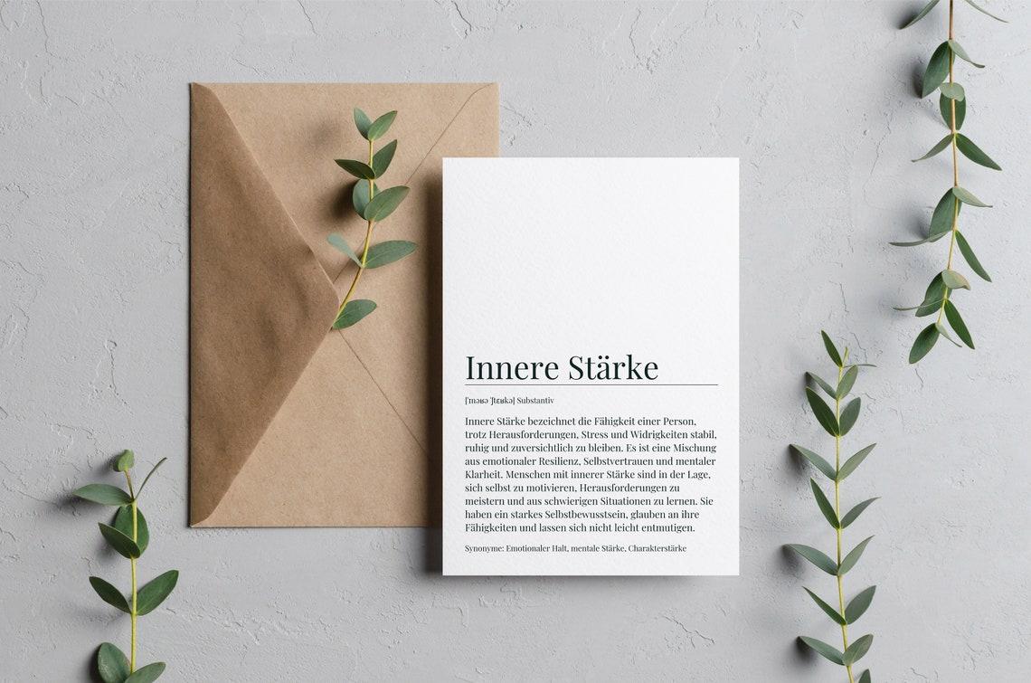 Innere Stärke German Dictionary Definition Inner Strength Poster - Image 4
