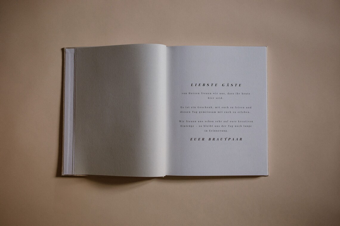 Wedding Guest Book With Gold Finish, Simple Design - Image 3
