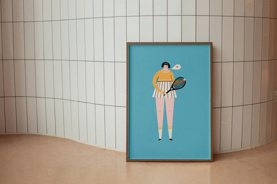 Grand Slam Tennis Wall Art Player Gift For Fan Racket Poster Girl Living Room