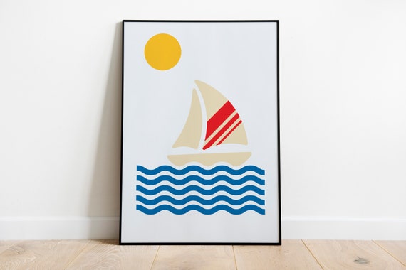 Nursery Wall Decor Nautical Flags Art Sailing Poster Fathers Day Gift Alphabet