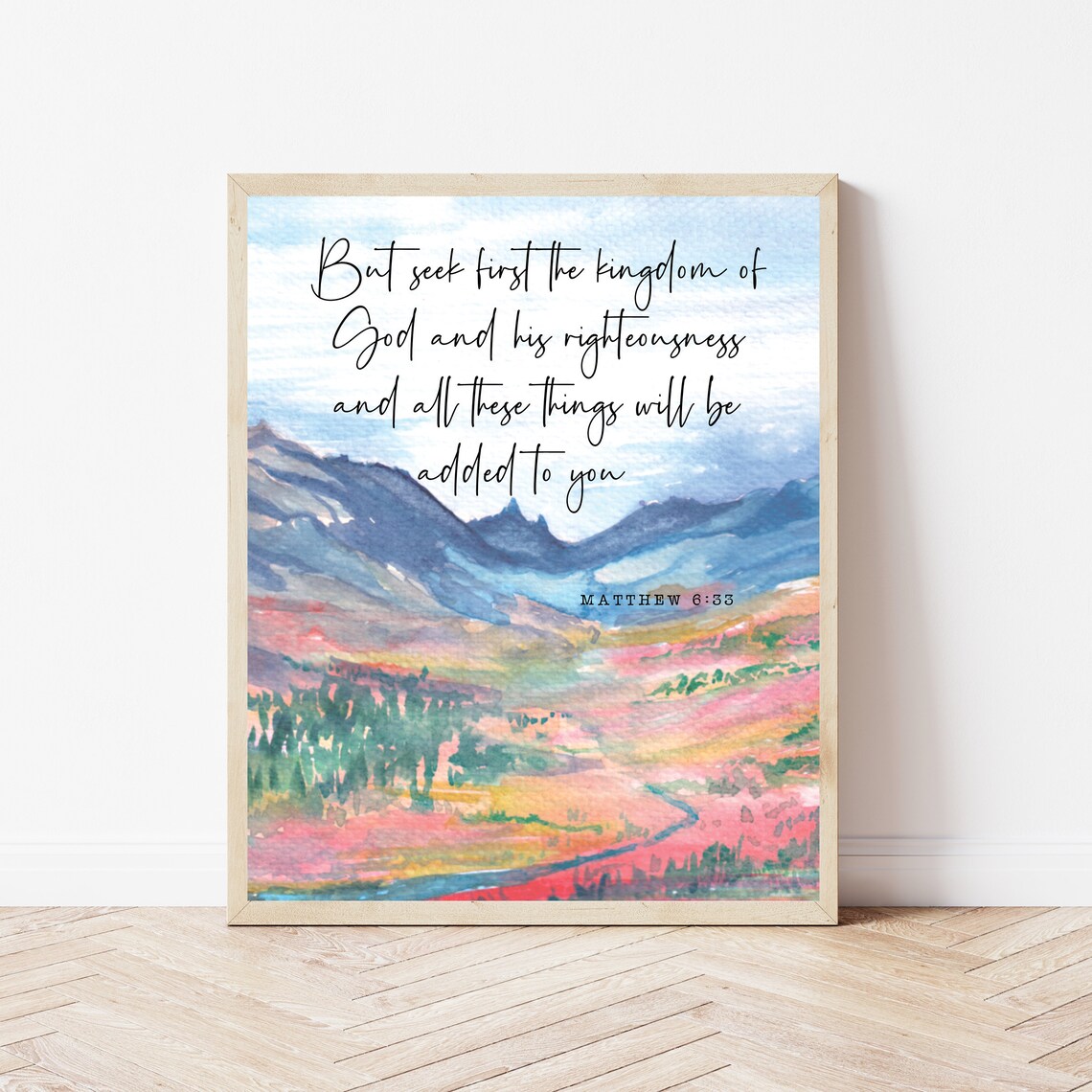 Matthew 6:33 Kingdom Of God Christian Nursery Art Print