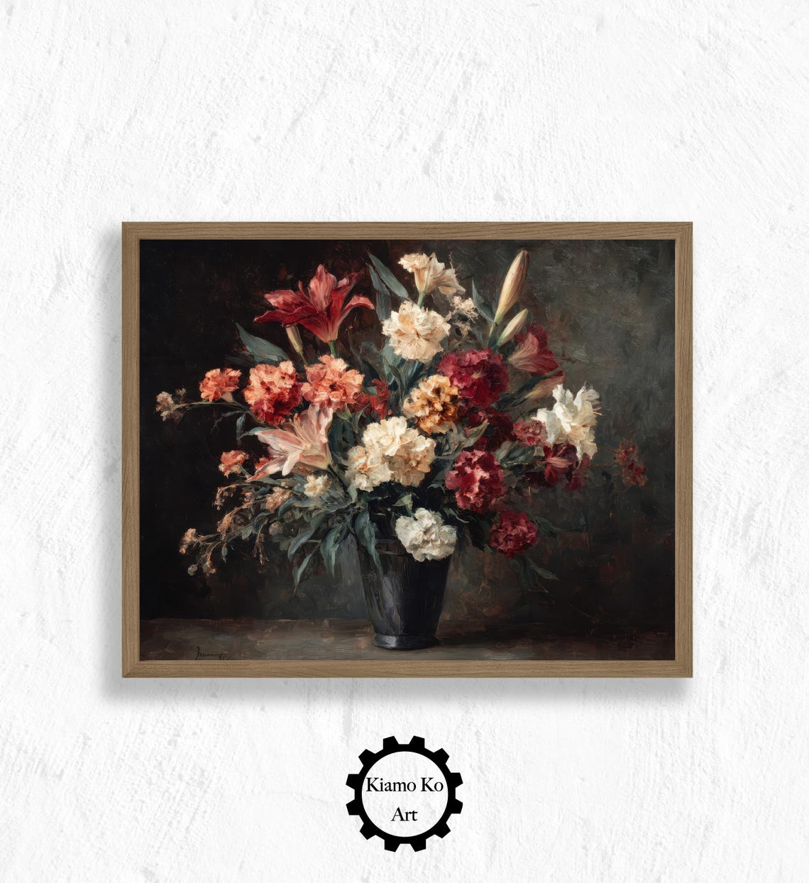 Elegant Pink Blooms In A White Pitcher Classic Still Life Wall Art