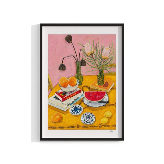 Banksia Still Life Floral Art Print, Australian Kitchen