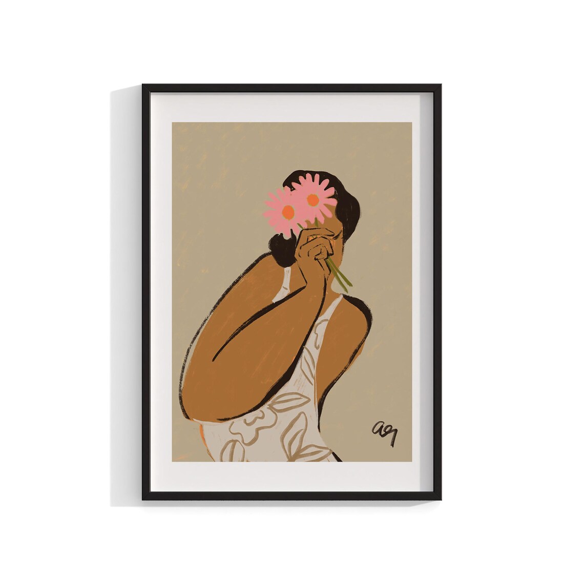 Boho Abstract Portrait, Modern Art Print