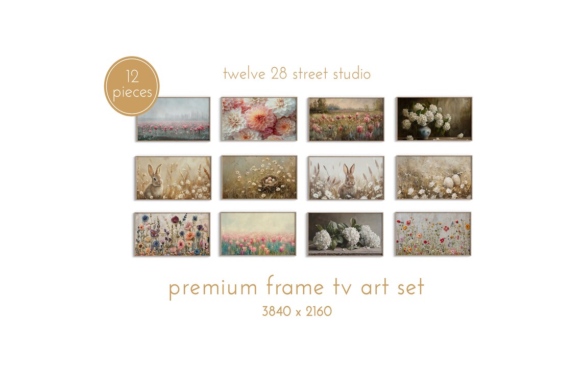 Spring Easter Vintage Art, TV Art Bundle