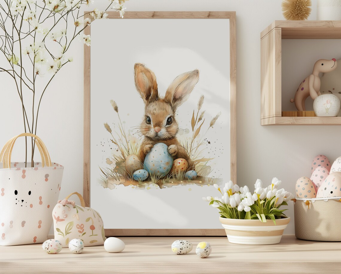 Easter Bunny Print, Easter Decor Wall Art - Image 3