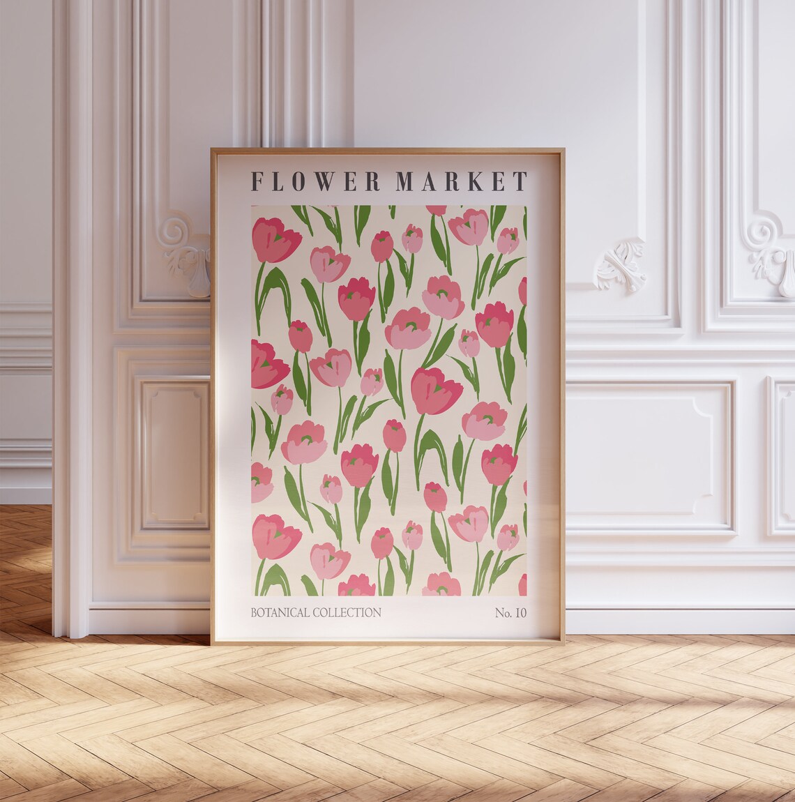 Flower Market Pink Tulip Field Botanical Collection No 10 Poster - Image 2