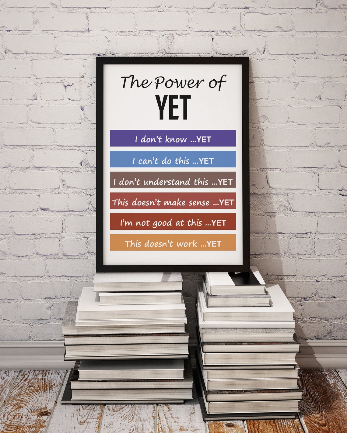 The Power Of Yet Growth Mindset Classroom Motivation Quote Poster - Image 3