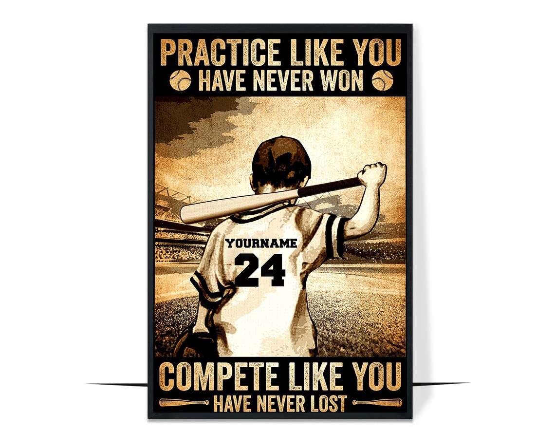 Baseball Batter Never Lost, Vintage Knowledge Decor