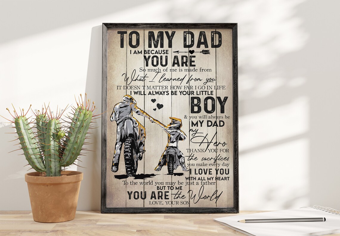 To My Dad Dirt Bike Father Son Always Your Little Boy Poster - Image 4