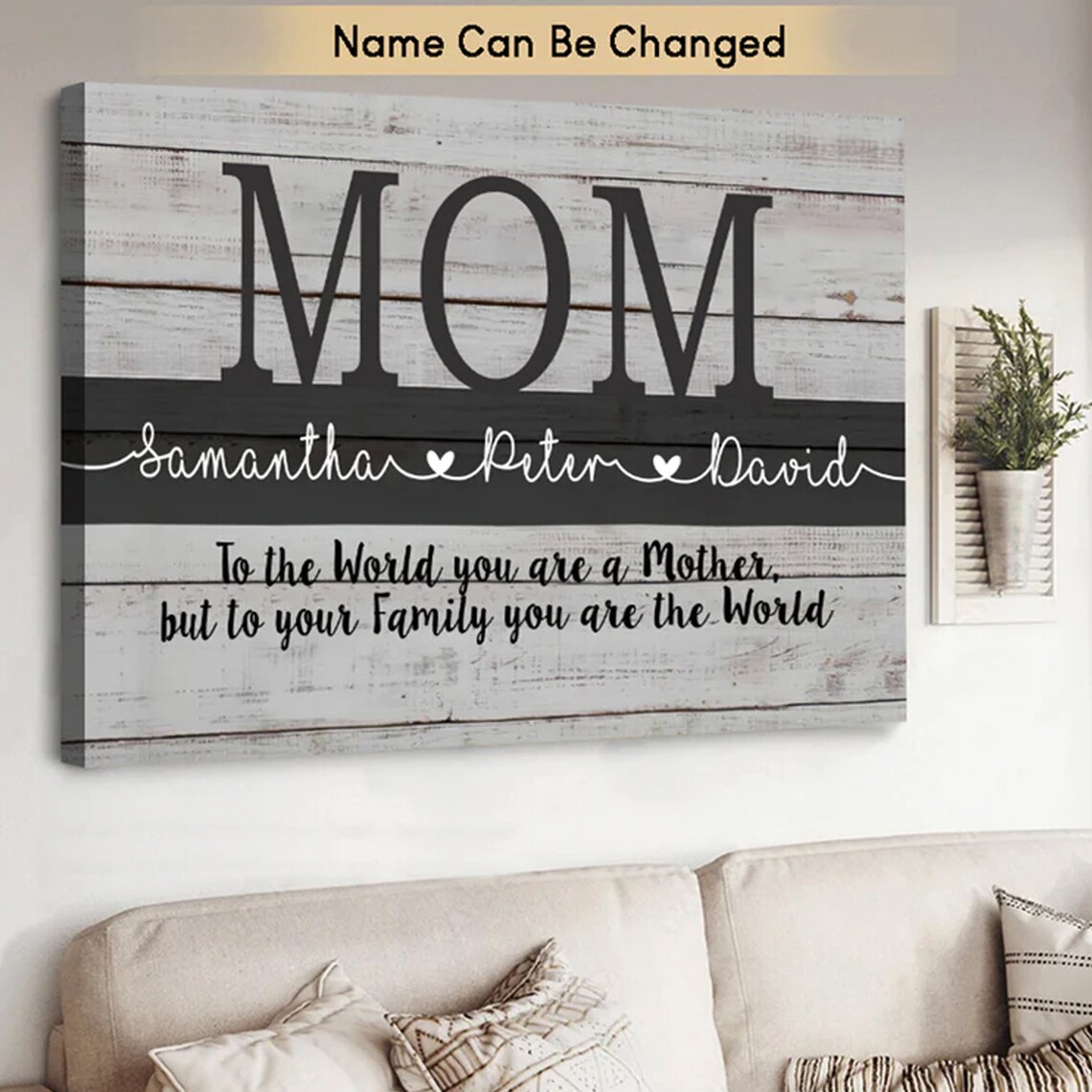 To The World You Are A Mother Family Names Loving Mom Gift Poster - Image 3