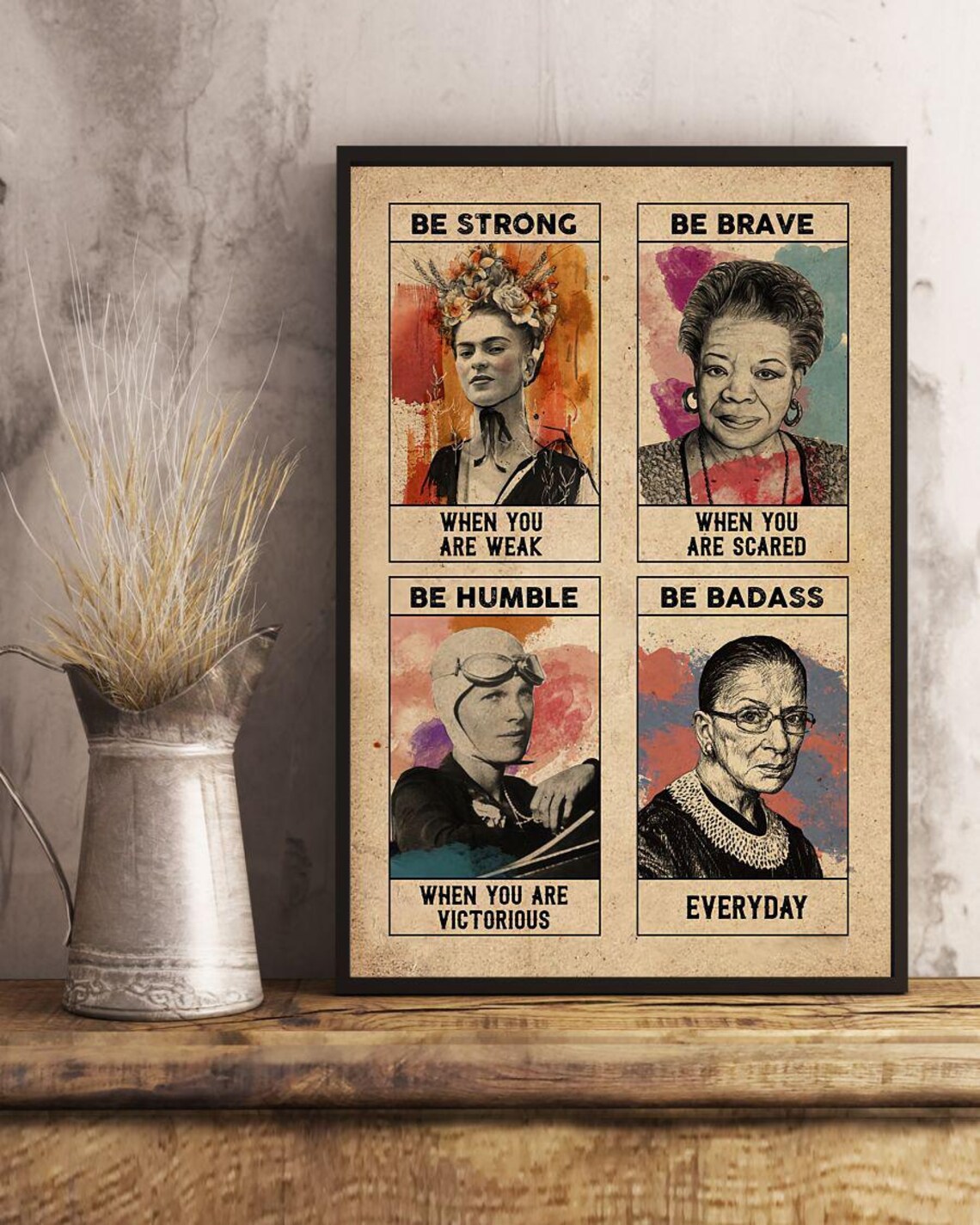 Be Strong Be Brave Be Badass Women History Four Panel Poster - Image 4