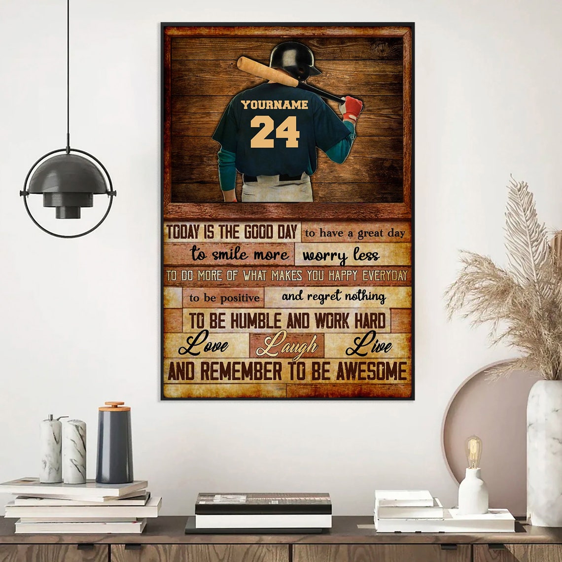 Personalized Baseball Batter Today Is the Good Day Gift Poster - Image 3