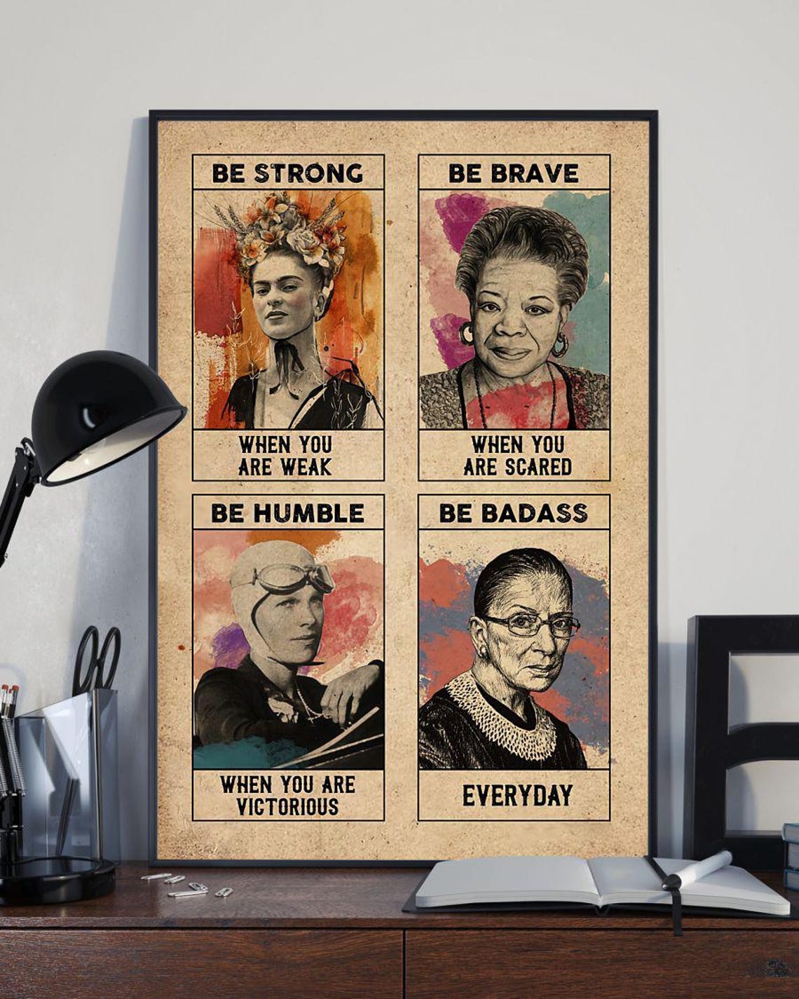 Be Strong Be Brave Be Badass Women History Four Panel Poster - Image 3