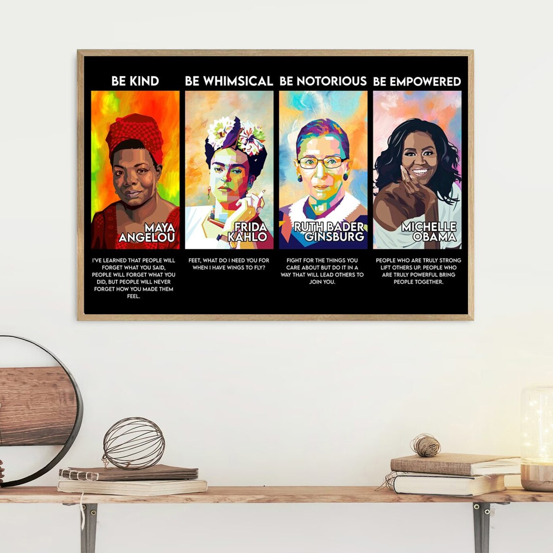 Be Kind Be Whimsical Be Notorious Be Empowered Colorful Women Art Poster - Image 3
