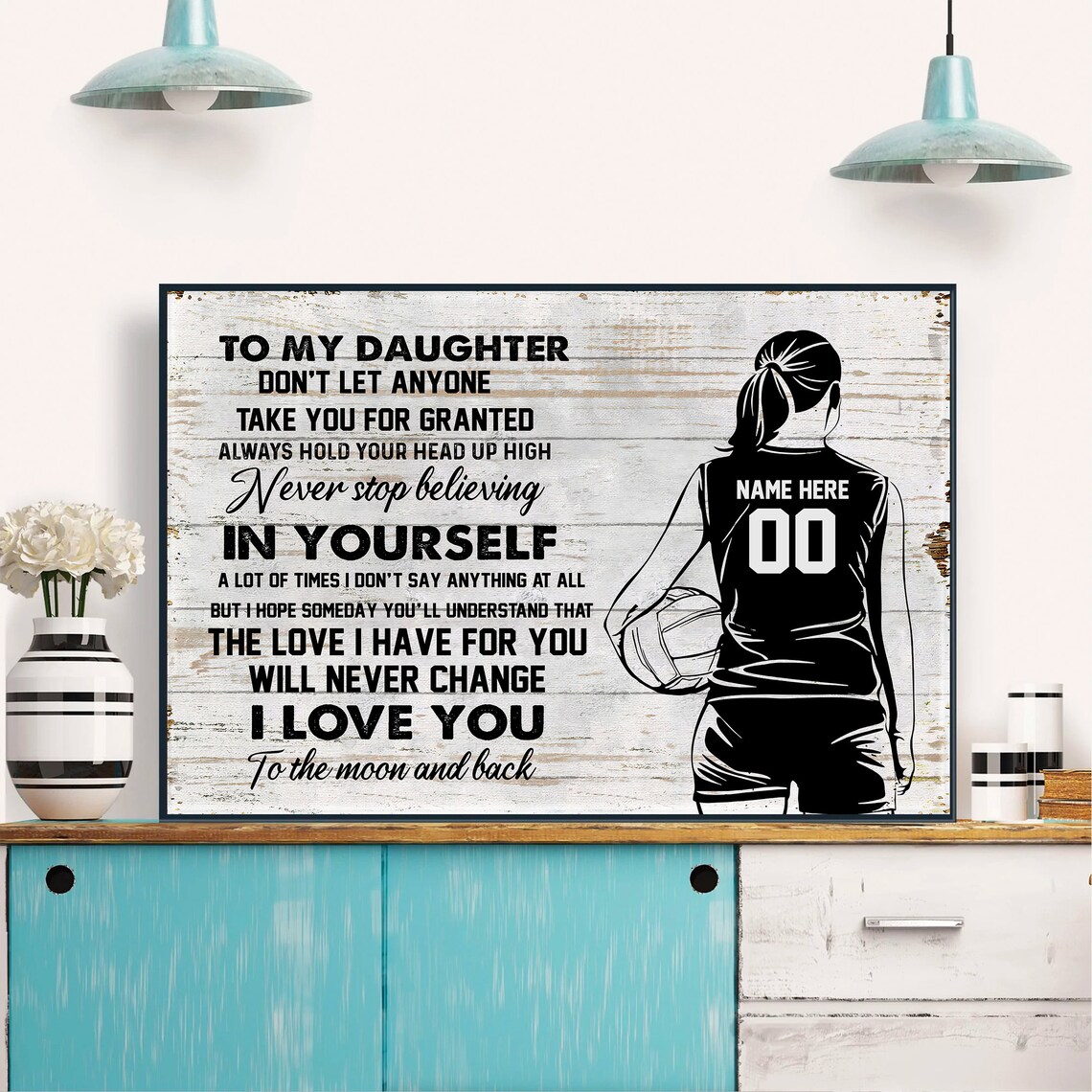 To My Daughter Volleyball Never Stop Believing Love You Poster - Image 4
