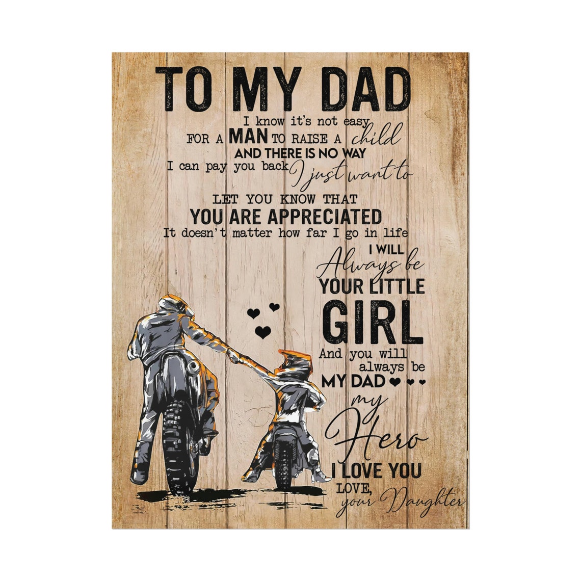To My Dad Motocross Dad and Son Bikers Heartfelt Gift Poster - Image 3