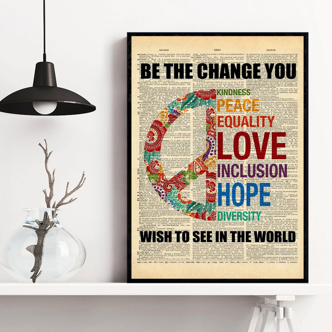 Be The Change You Wish To See In The World Peace Sign Poster - Image 4