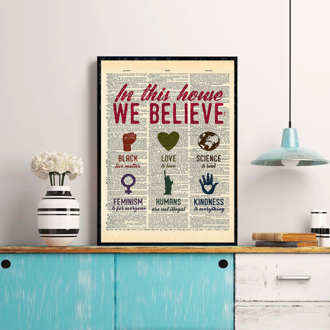In This House We Believe Equality Kindness Values Statement Poster - Image 3