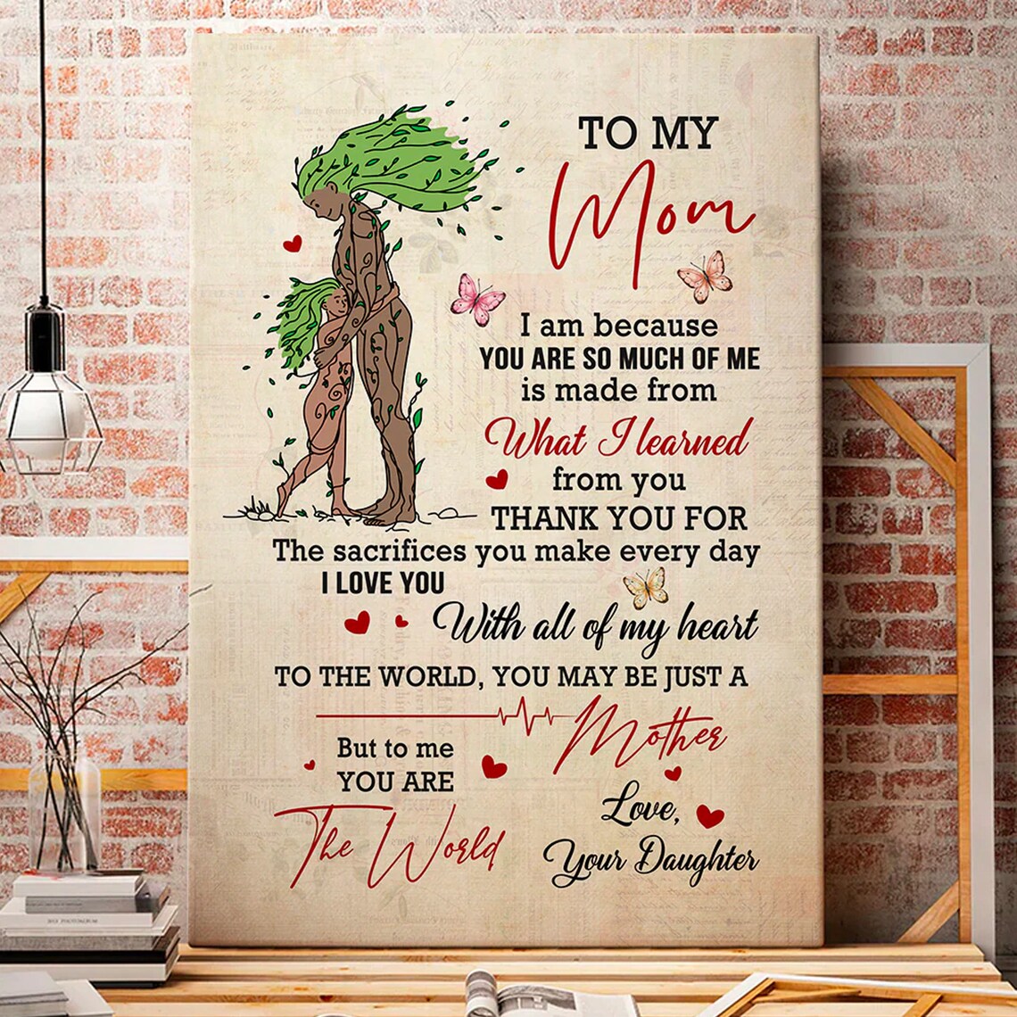 To My Mom You Are My World Tree Mother Art Loving Gift Poster - Image 3