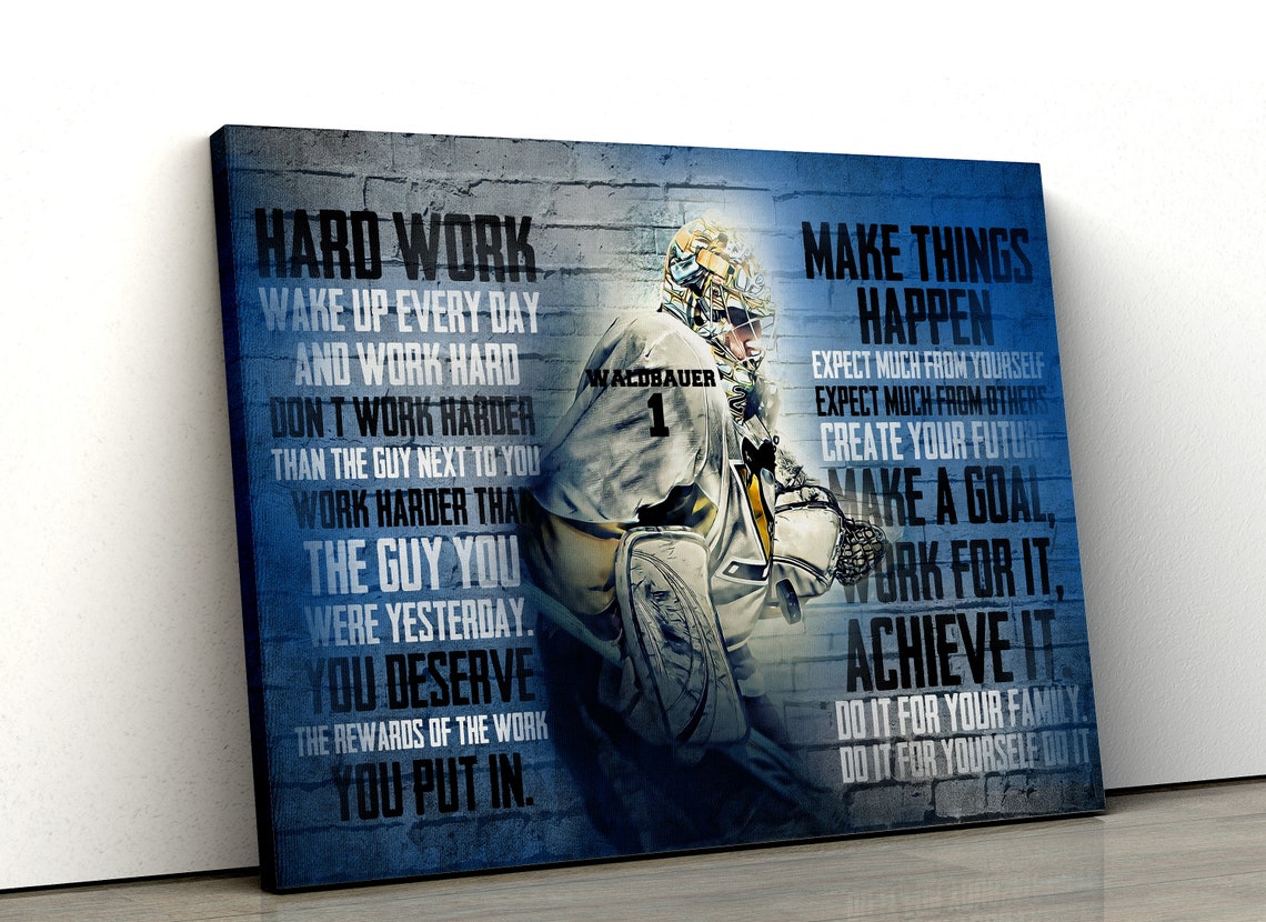 Hockey Goalie Hard Work Wake Up Every Day Motivational Canvas Poster