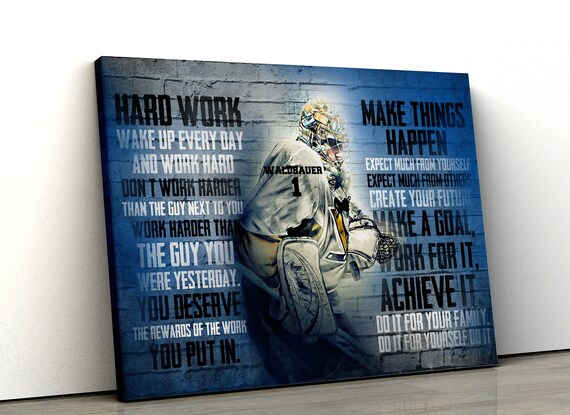 Hockey Goalie Hard Work Wake Up Every Day Motivational Canvas Poster