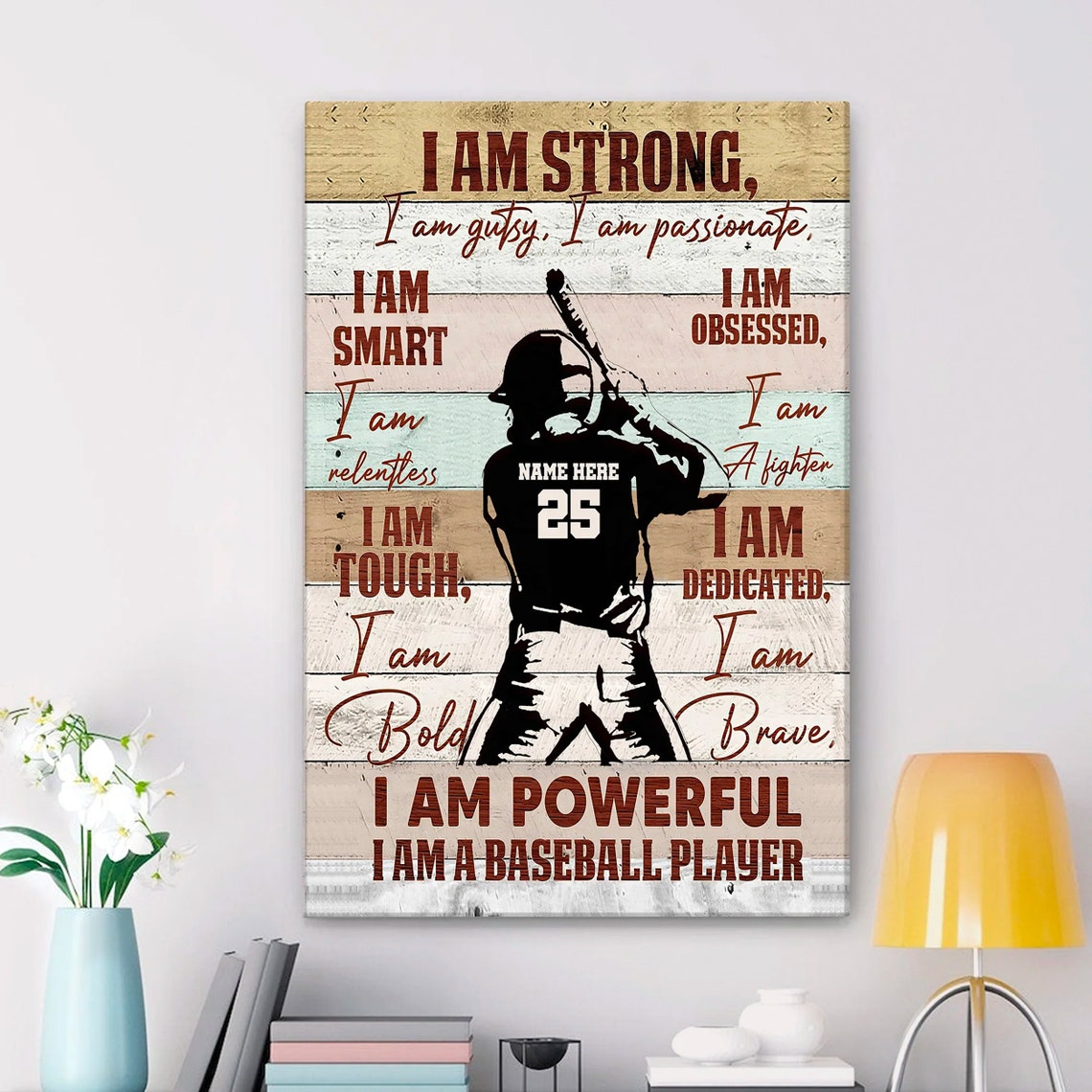 I Am A Baseball Player Motivational Batter Affirmation Gift Poster - Image 3