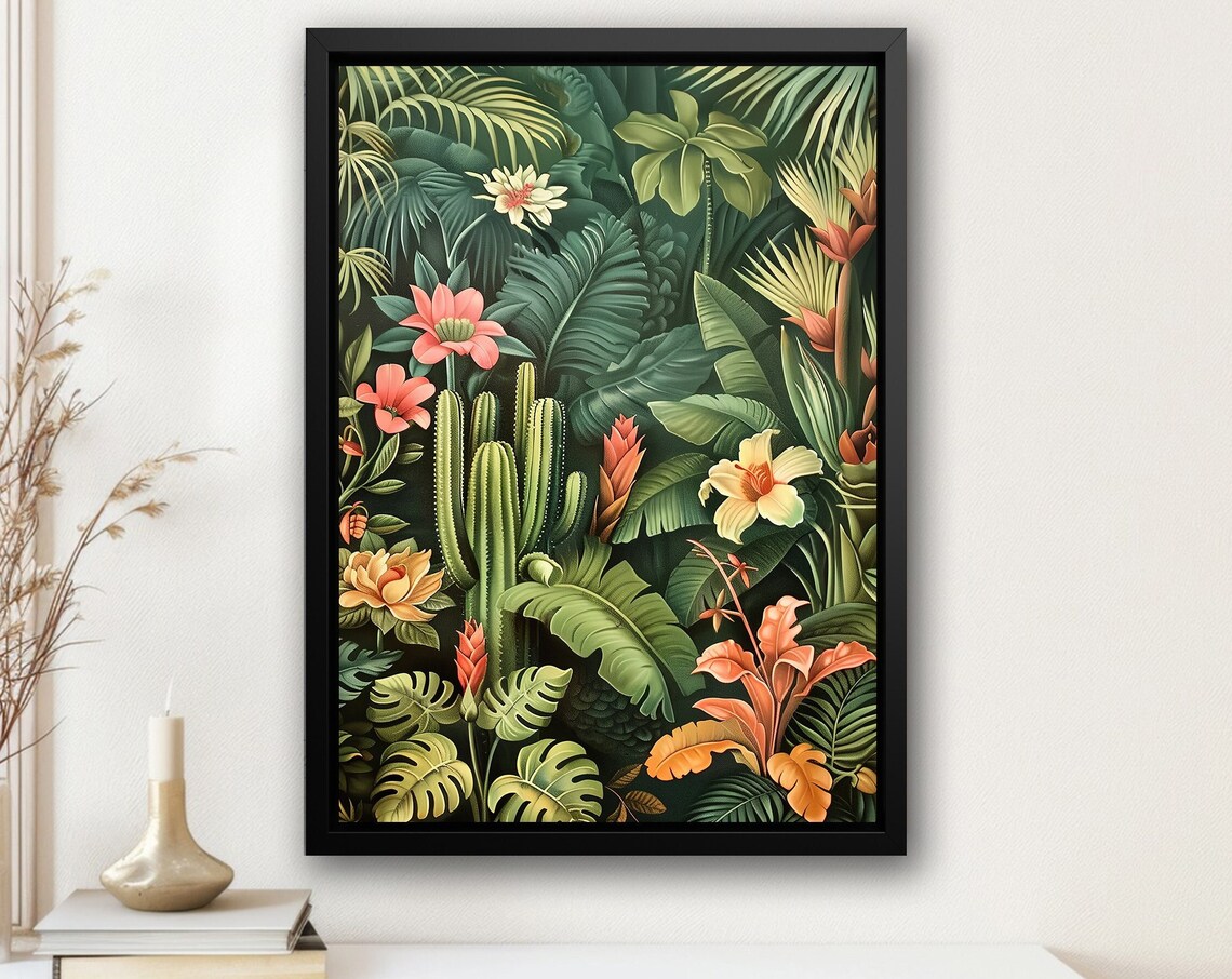 Cottage Tropical Leaf Botanical Poster Print