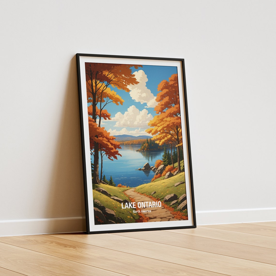 Lake Ontario North America Winding Autumn Path By The Lake Poster - Image 5
