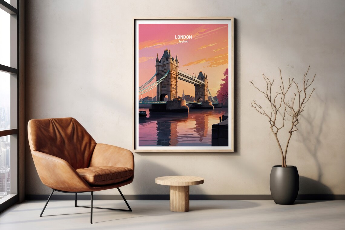 London England Travel Poster London Print London Art Wall Decor Gift For Travelers City Lovers Home Decoration - Image 2