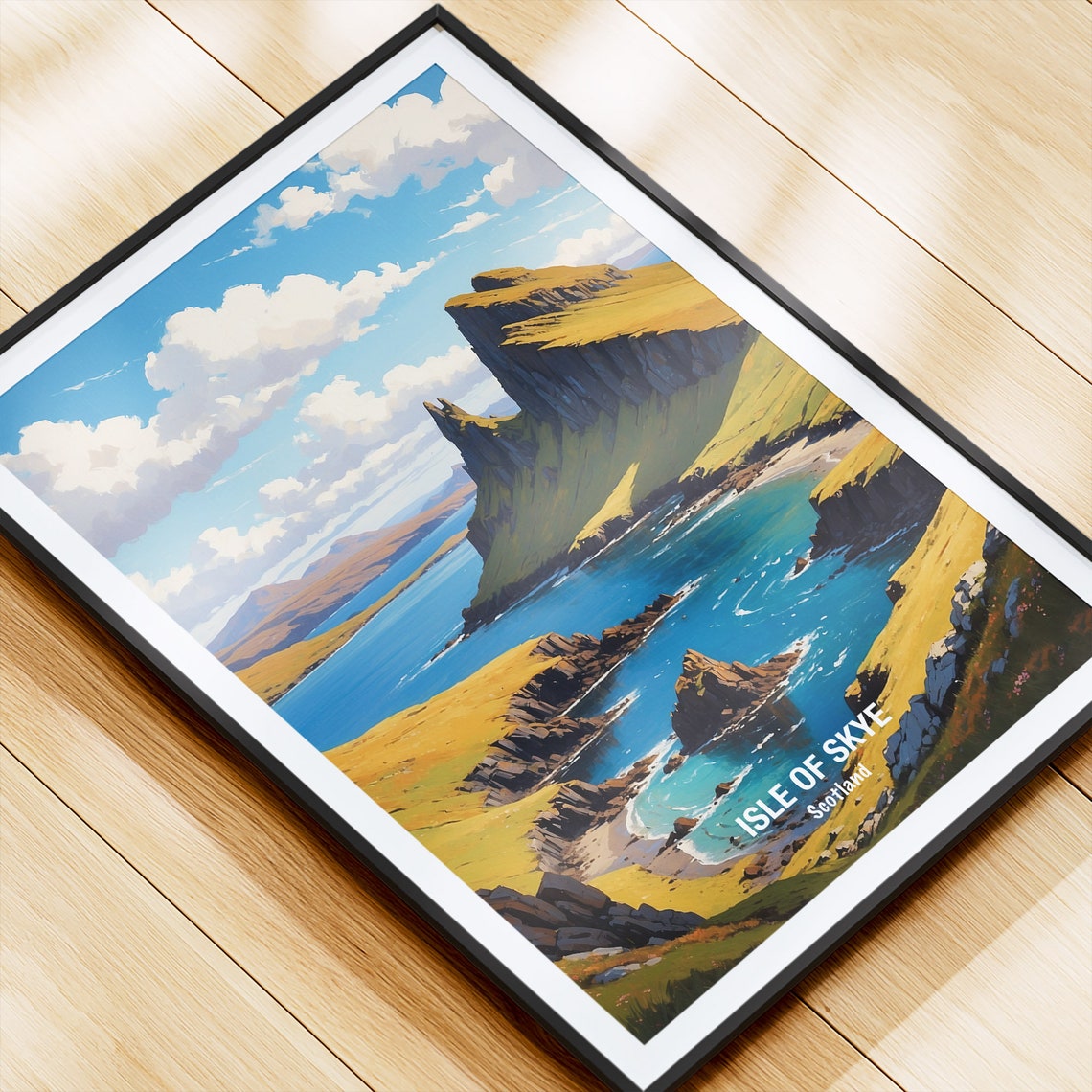 Isle of Skye Dramatic Sea Cliffs Turquoise Water Scotland Poster - Image 4