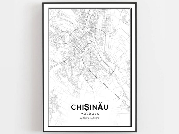Chiinu Map Print Poster Wall Art City Street Decor Road Gift B339