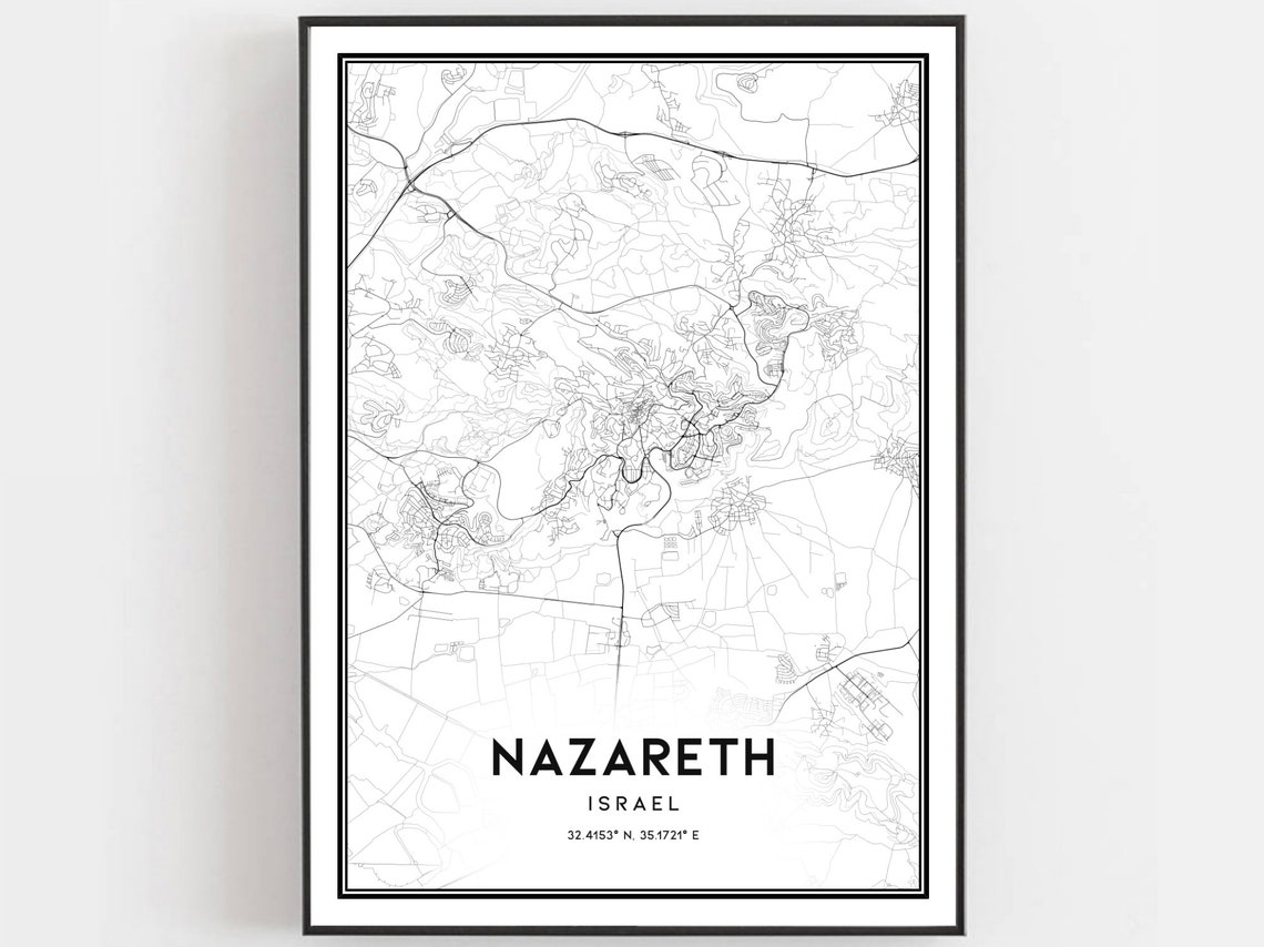 Nazareth Map Poster, City Street Decor